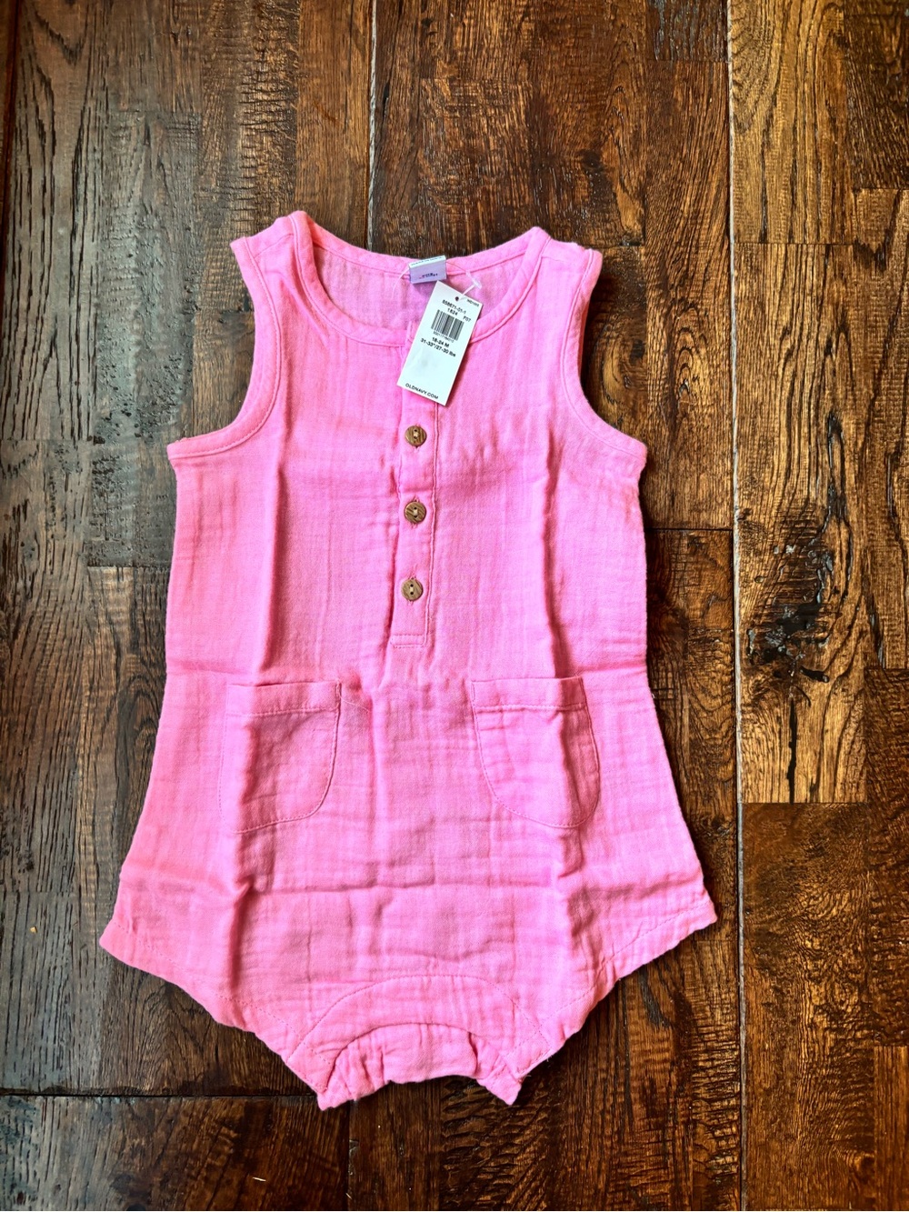 Old navy girls baby romper onesie outfit size 18-24 muslin cotton NWT